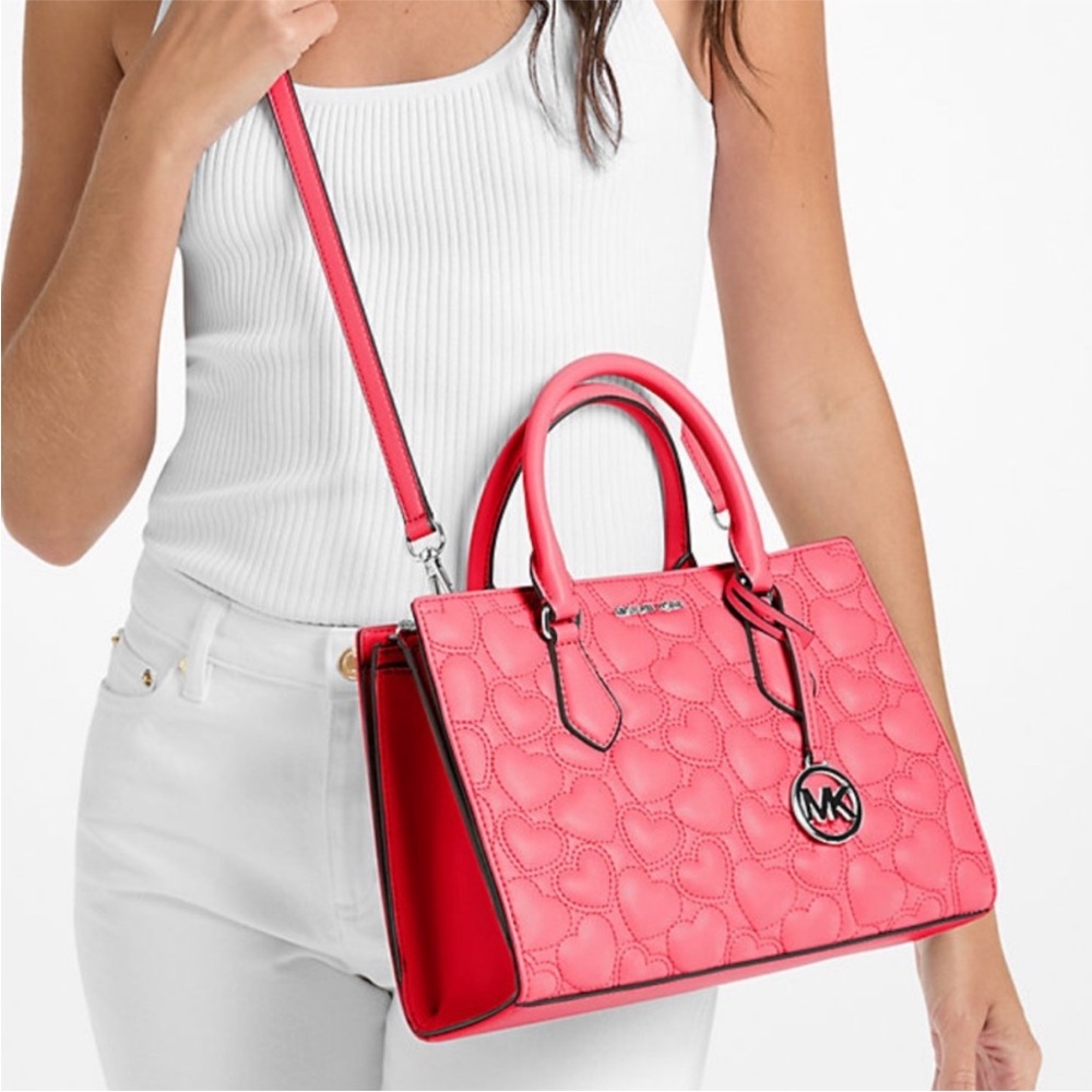 MICHAEL KORS Sheila Medium Heart Embroidered Satchel - Picture 2 of 15